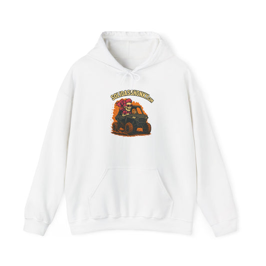 SolidassHonky Women's UTV Hoodie – 'Skull & Shovel' Vintage Racing Graphic
