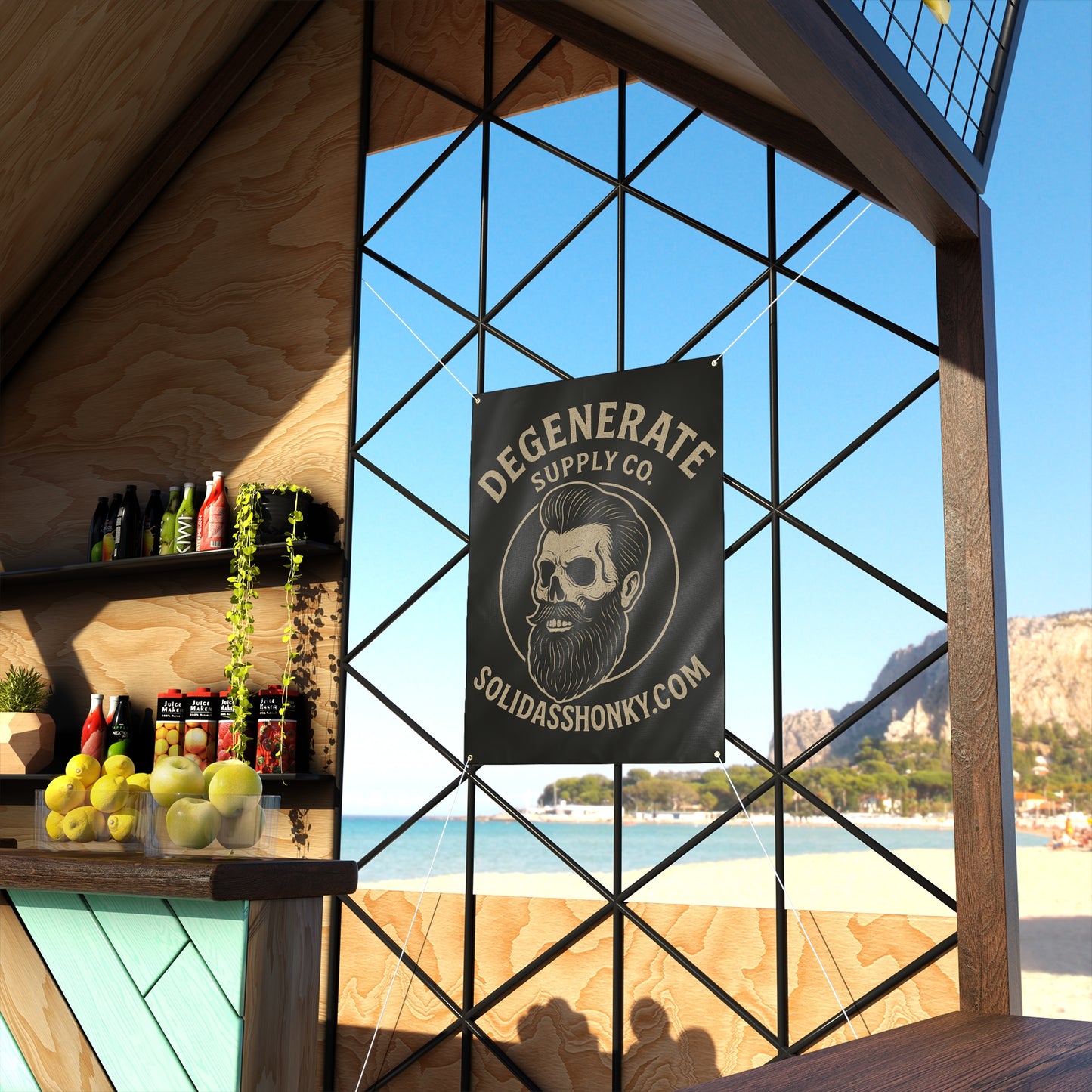 Degenerate Supply Co. Matte Banner – Skull Beard Retro Wall Flag (solidasshonky.com)