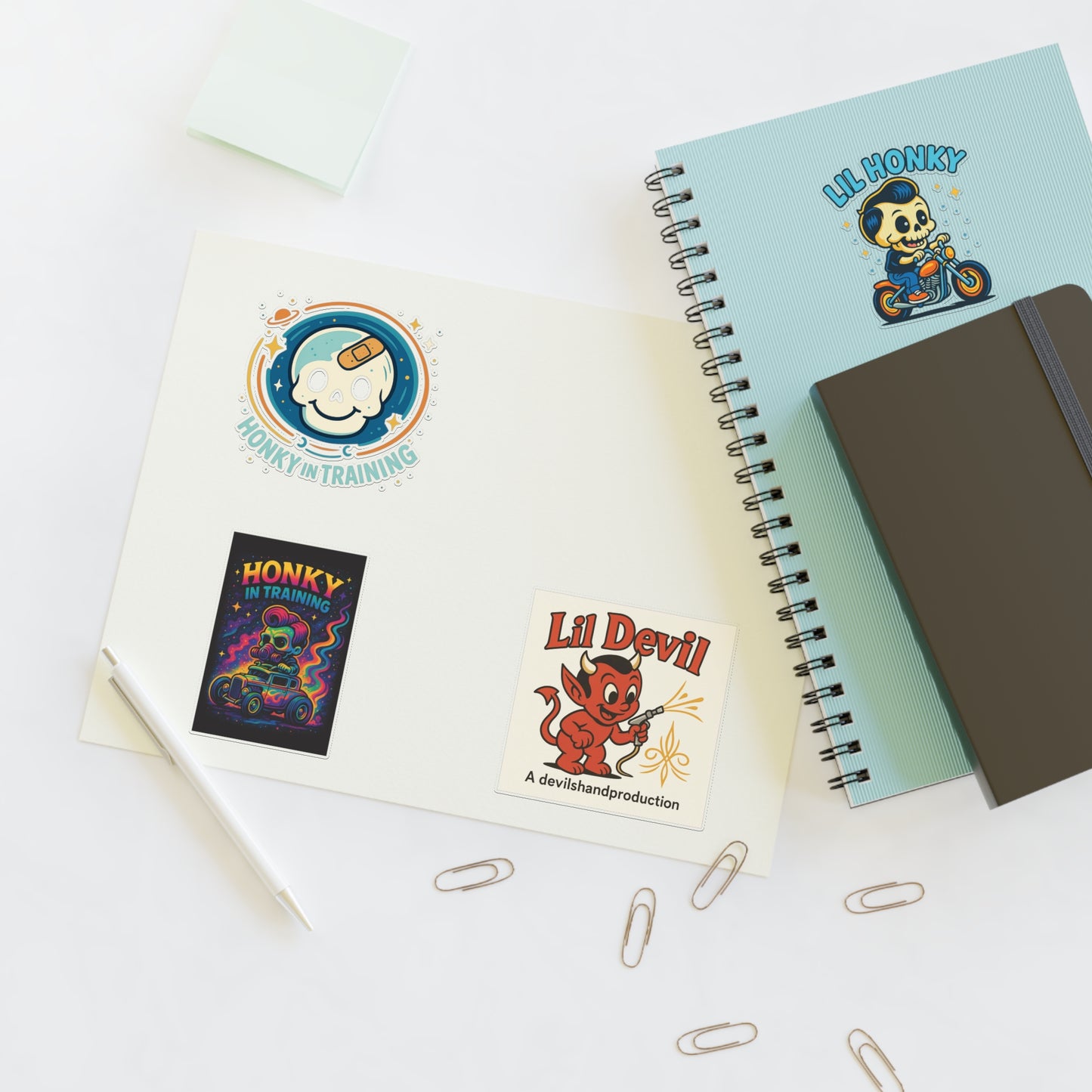 Vintage Cartoon Sticker Sheet — "Lil Honky" & "Lil Devil" Retro Character Stickers