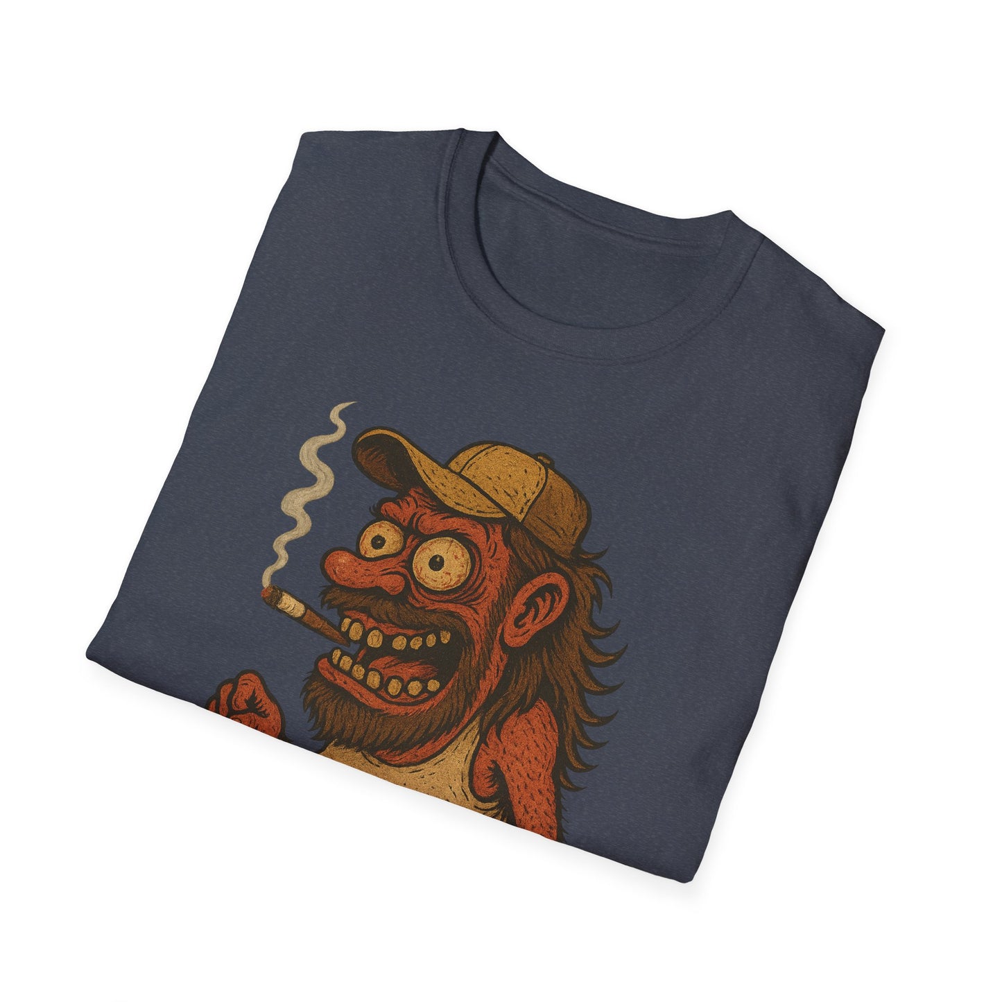 Funny Smoking Monster T-Shirt — Retro Cartoon 'Badass Honky' Graphic Tee