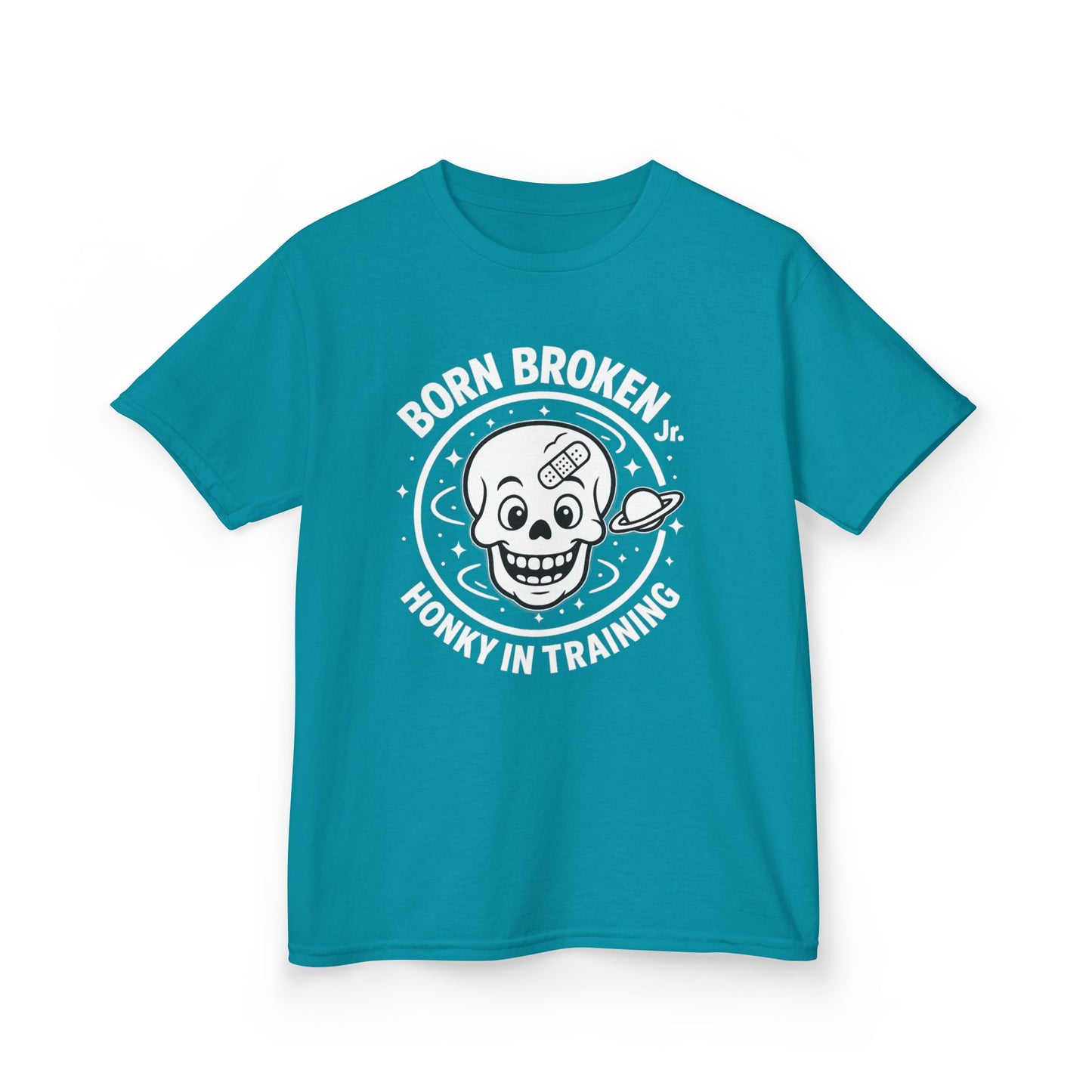 Kids Tee — 'Born Broken, Made in Training' Skull Graphic