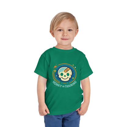 Toddler Tee — "Honky in Training" Cute Skull Space Graphic