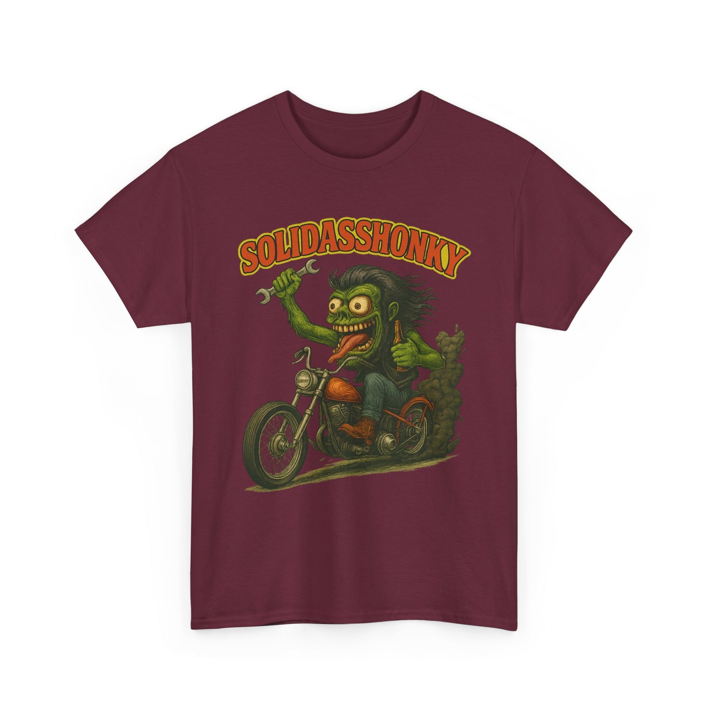 Solidasshonky Motorcycle T‑Shirt — Retro Monster Biker Tee