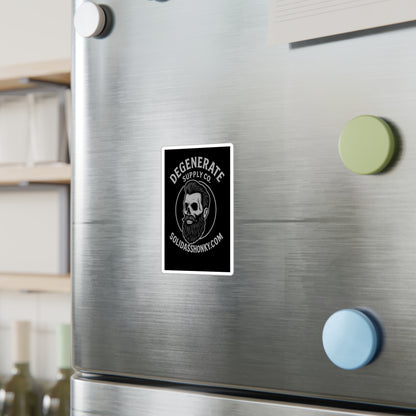 Degenerate Supply Co. Skull Beard Sticker — Kiss-Cut Vinyl Decal