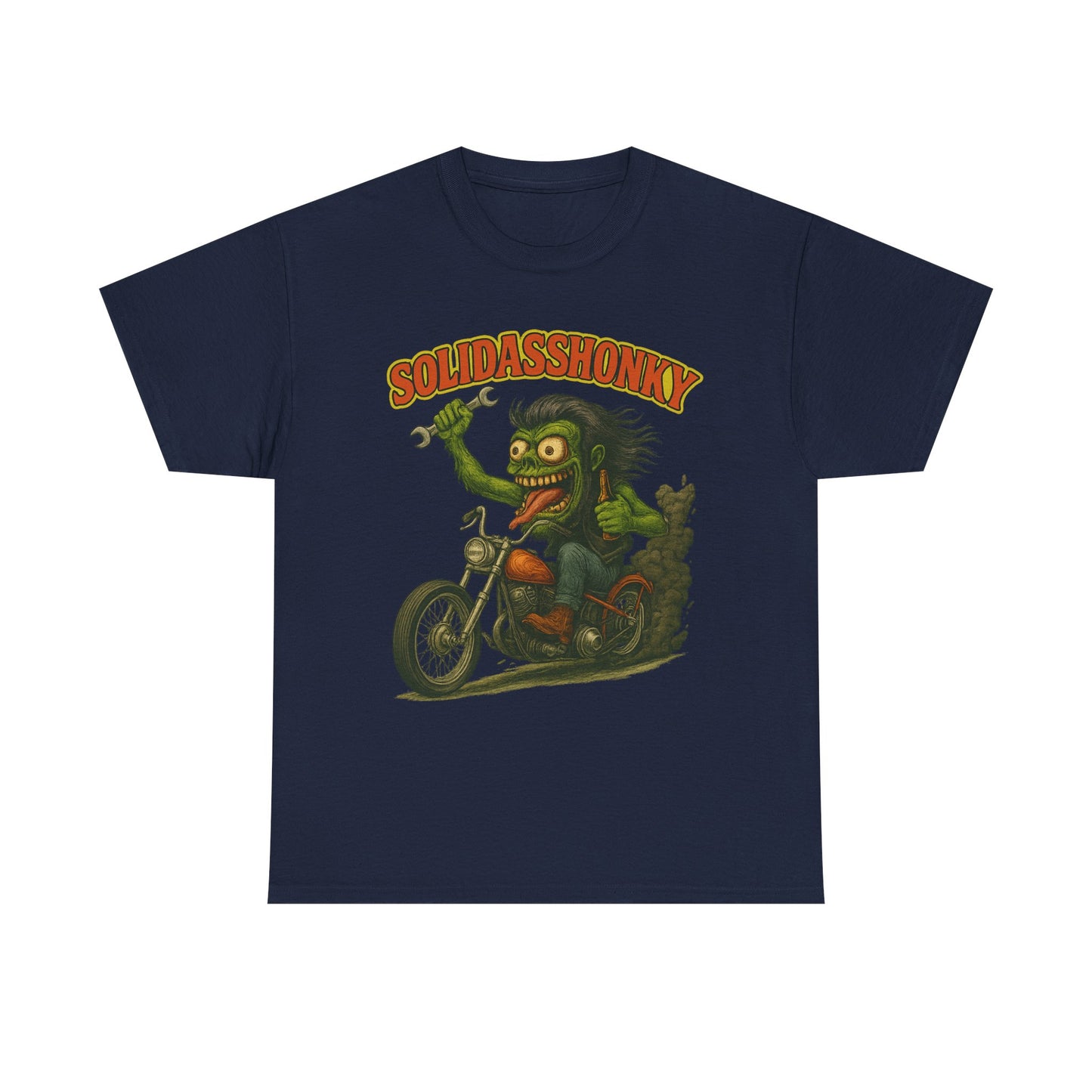 Solidasshonky Motorcycle T‑Shirt — Retro Monster Biker Tee