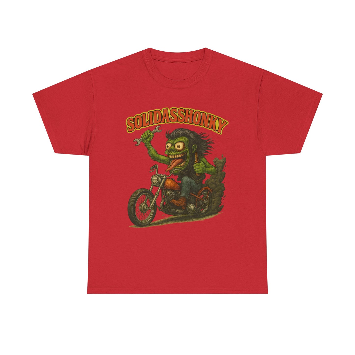 Solidasshonky Motorcycle T‑Shirt — Retro Monster Biker Tee