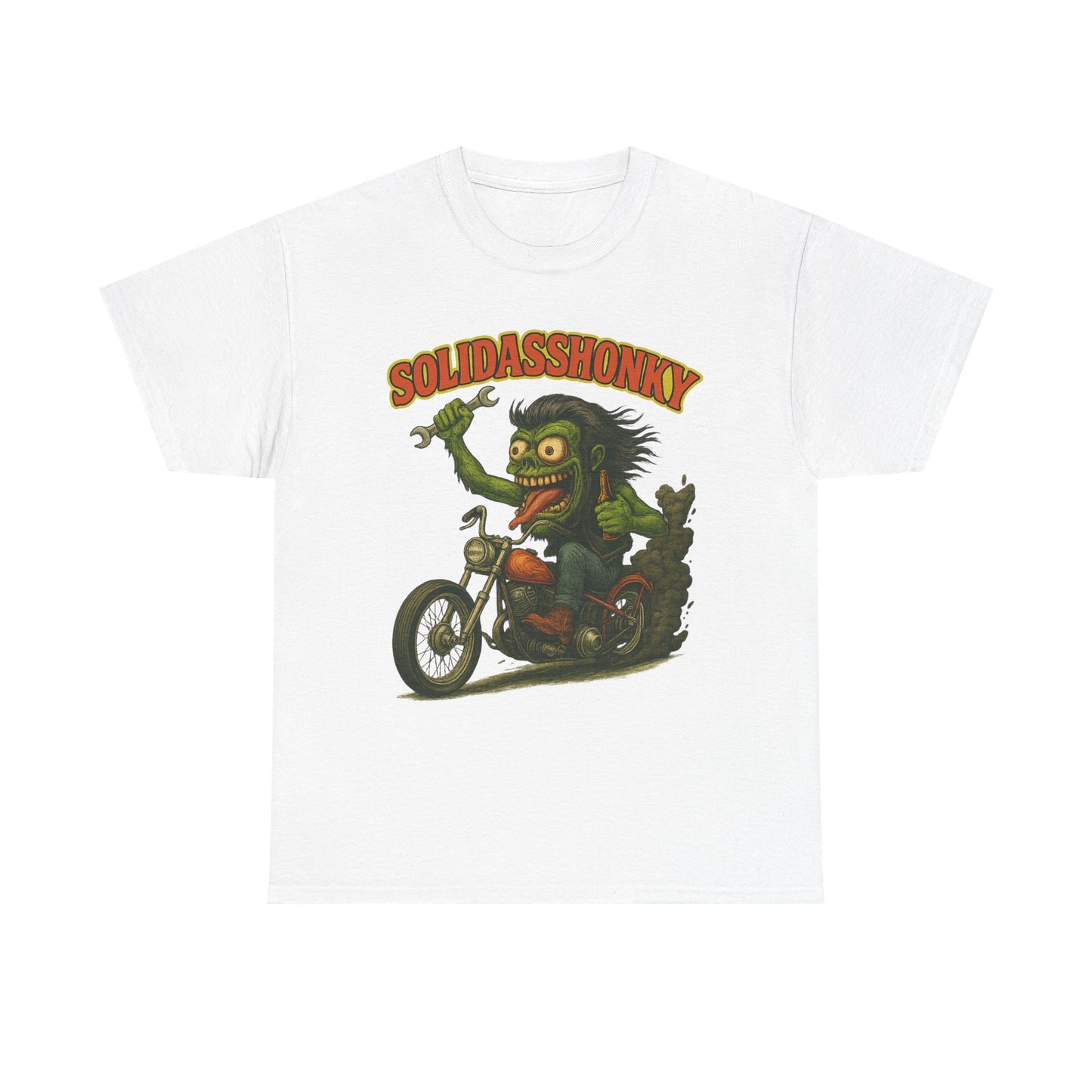 Solidasshonky Motorcycle T‑Shirt — Retro Monster Biker Tee