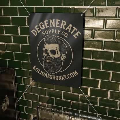Degenerate Supply Co. Matte Banner – Skull Beard Retro Wall Flag (solidasshonky.com)