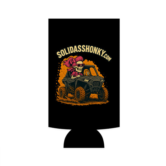 SolidAssHonky Off-Road Slim Can Cooler – Skull Rider UTV Drink Koozie