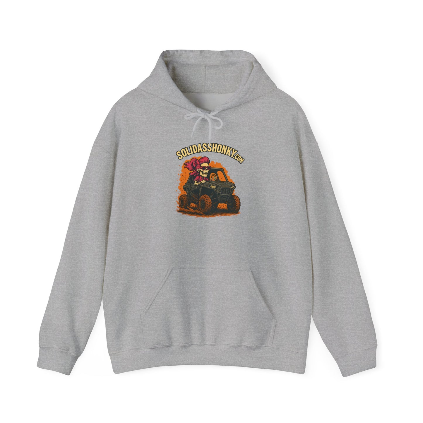 SolidassHonky Women's UTV Hoodie – 'Skull & Shovel' Vintage Racing Graphic