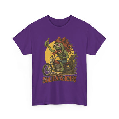 Motorcycle Monster Tee — "Solidasshonky" Retro Biker Graphic Shirt