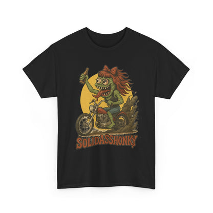 Motorcycle Monster Tee — "Solidasshonky" Retro Biker Graphic Shirt