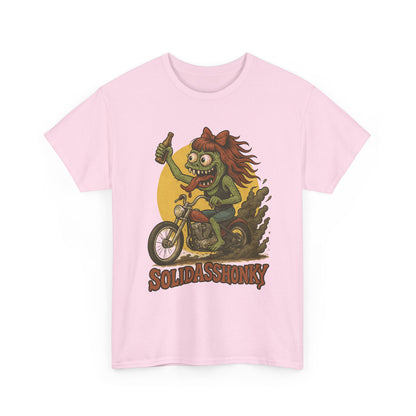 Motorcycle Monster Tee — "Solidasshonky" Retro Biker Graphic Shirt
