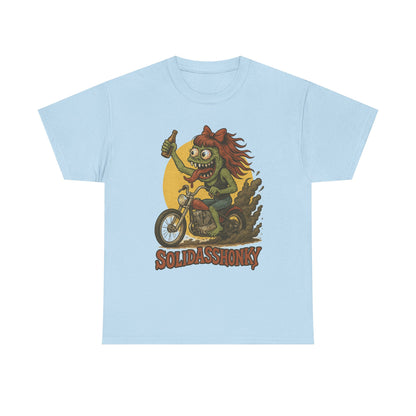 Motorcycle Monster Tee — "Solidasshonky" Retro Biker Graphic Shirt