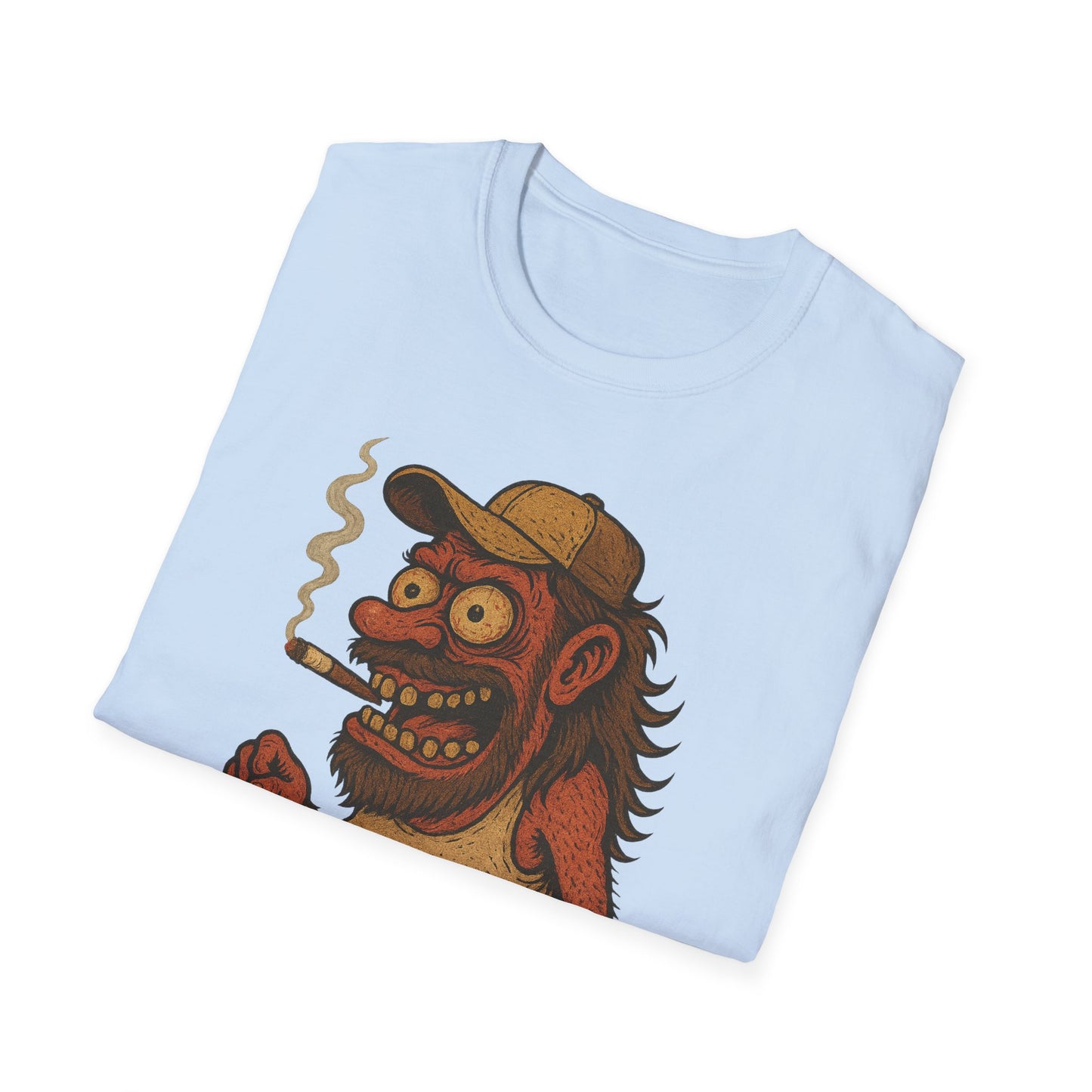 Funny Smoking Monster T-Shirt — Retro Cartoon 'Badass Honky' Graphic Tee