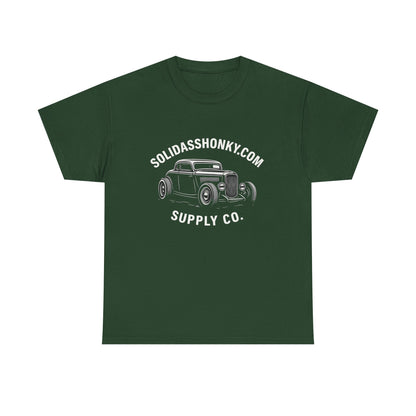 Vintage Hot Rod Tee — "SolidAssHonky.com Supply Co." Car Graphic