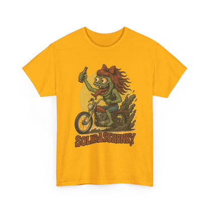 Motorcycle Monster Tee — "Solidasshonky" Retro Biker Graphic Shirt