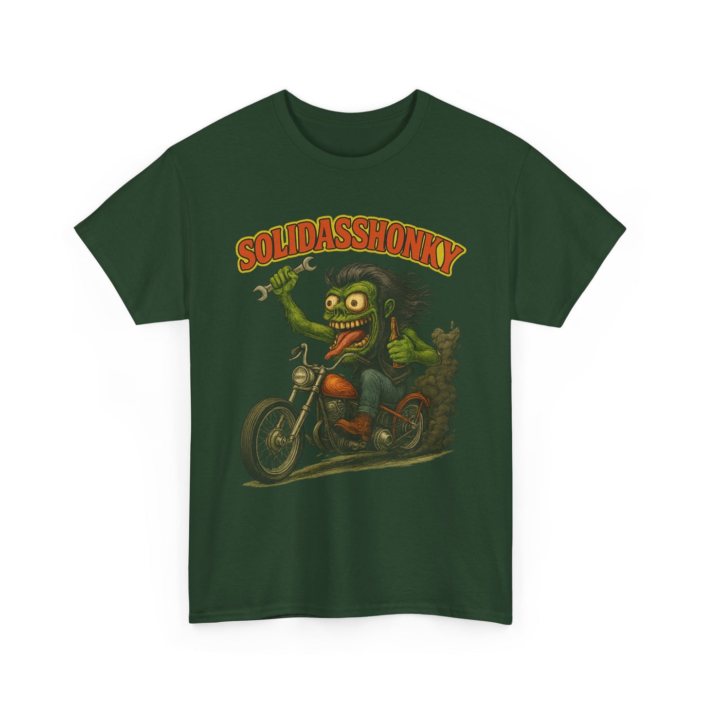 Solidasshonky Motorcycle T‑Shirt — Retro Monster Biker Tee