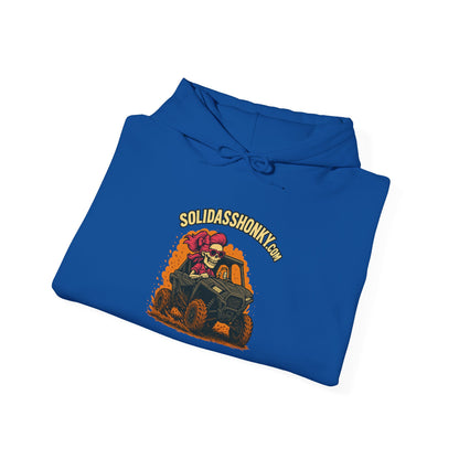 SolidassHonky Women's UTV Hoodie – 'Skull & Shovel' Vintage Racing Graphic