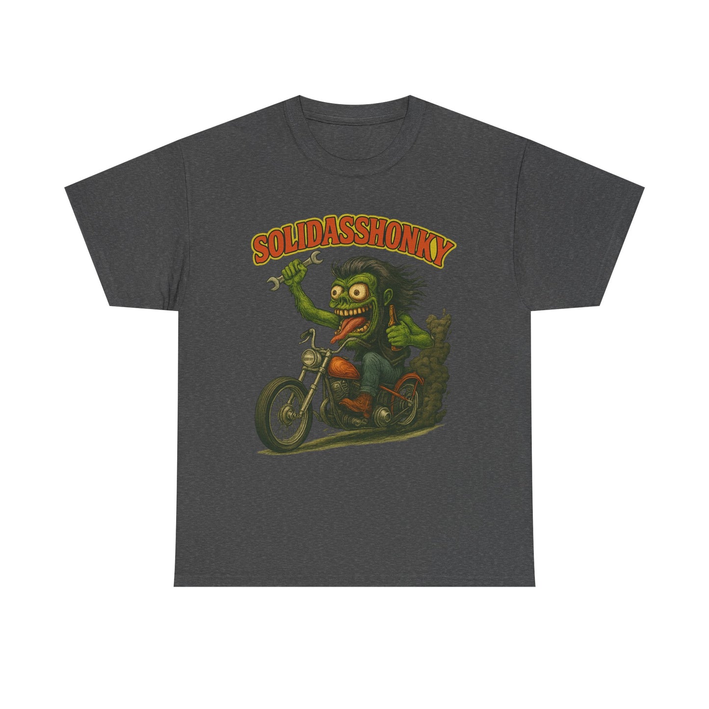 Solidasshonky Motorcycle T‑Shirt — Retro Monster Biker Tee
