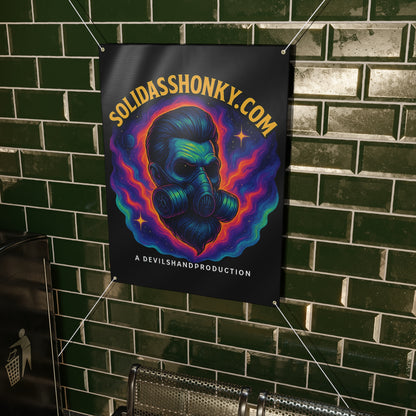 Matte Banner — SolidAssHonky.com Gas Mask Skull Poster