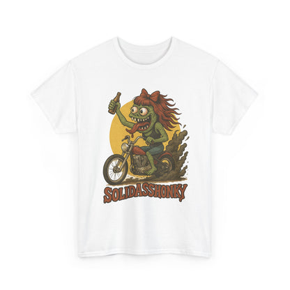Motorcycle Monster Tee — "Solidasshonky" Retro Biker Graphic Shirt