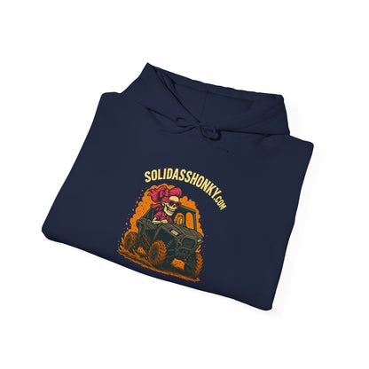 SolidassHonky Women's UTV Hoodie – 'Skull & Shovel' Vintage Racing Graphic