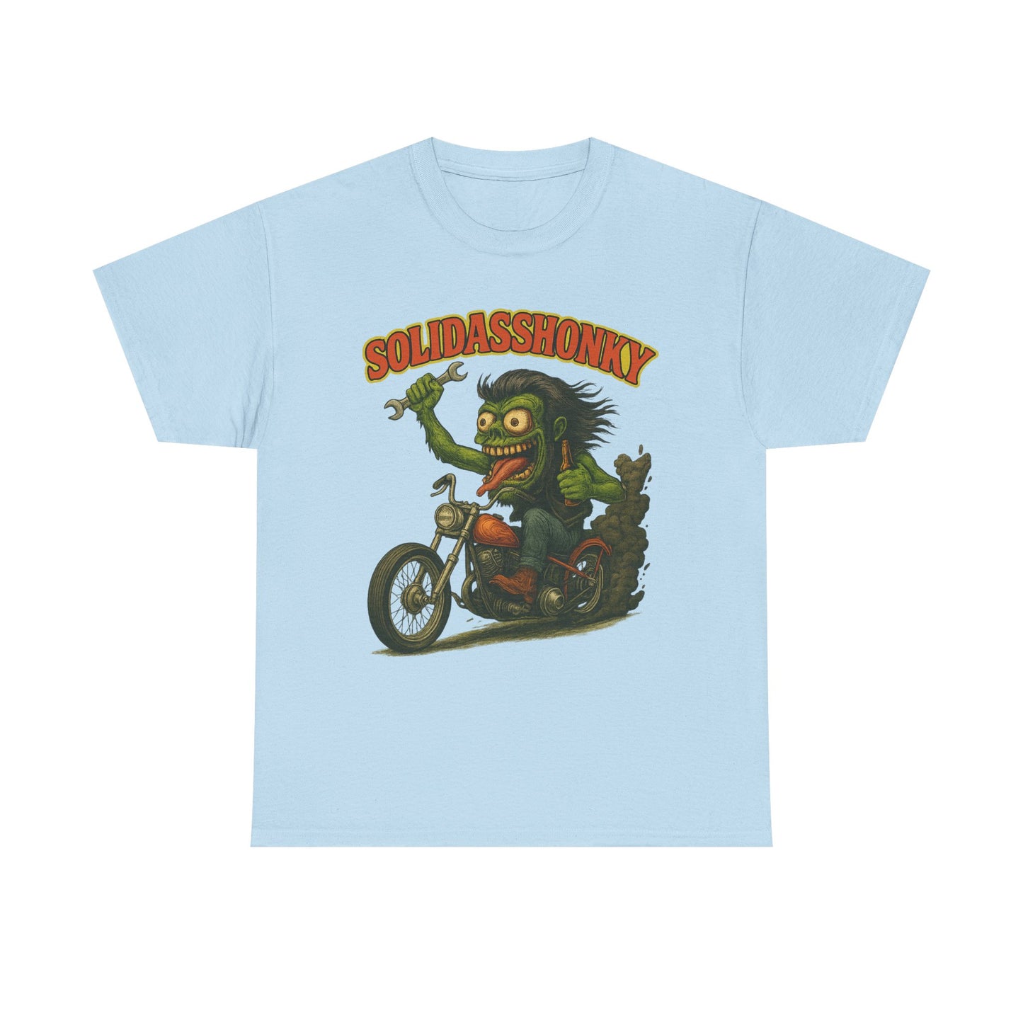 Solidasshonky Motorcycle T‑Shirt — Retro Monster Biker Tee