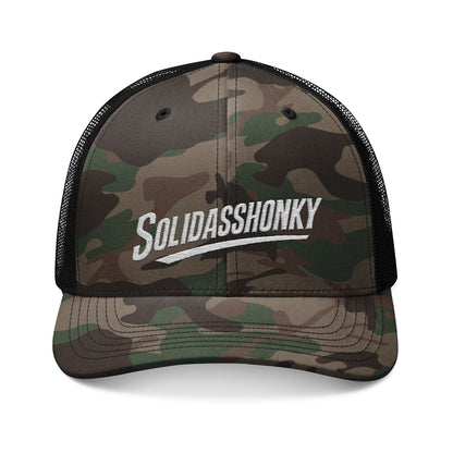 Camo Trucker Hat — Embroidered 'Solidasshonky' Logo