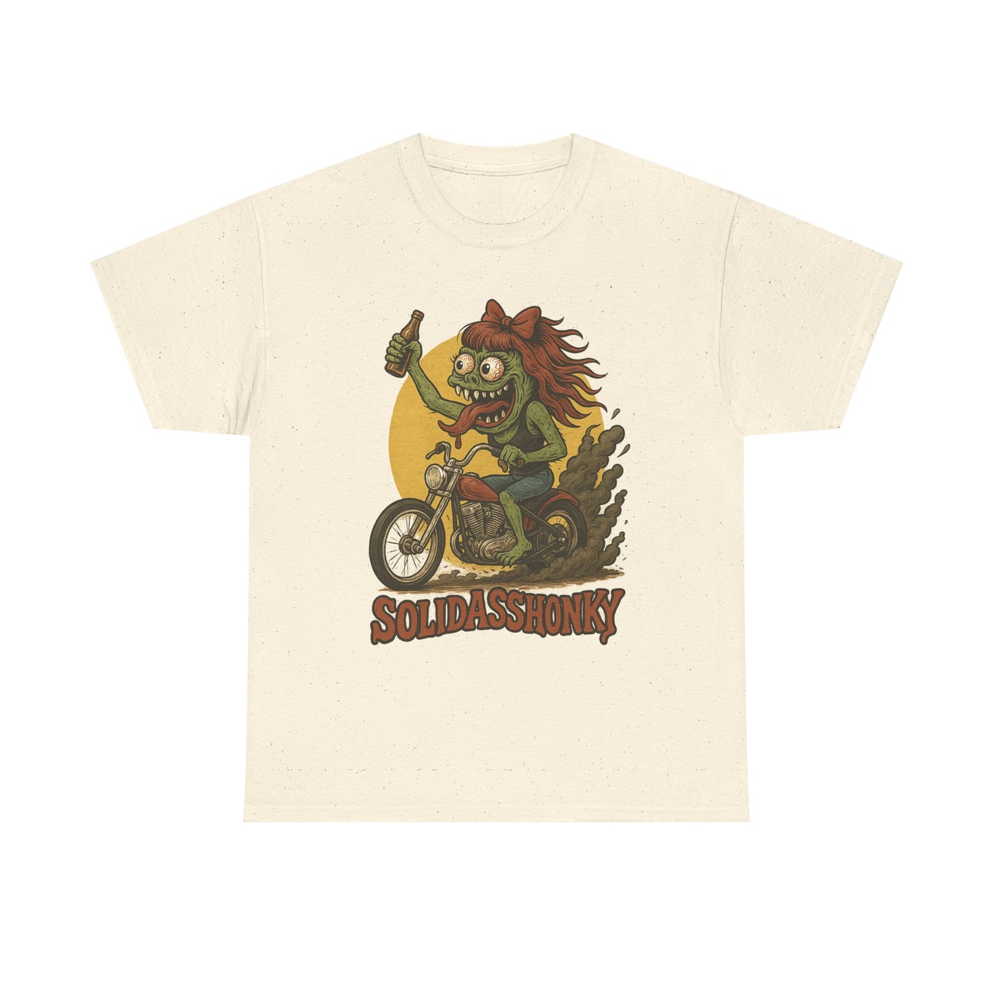 Motorcycle Monster Tee — "Solidasshonky" Retro Biker Graphic Shirt