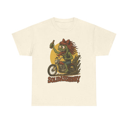 Motorcycle Monster Tee — "Solidasshonky" Retro Biker Graphic Shirt