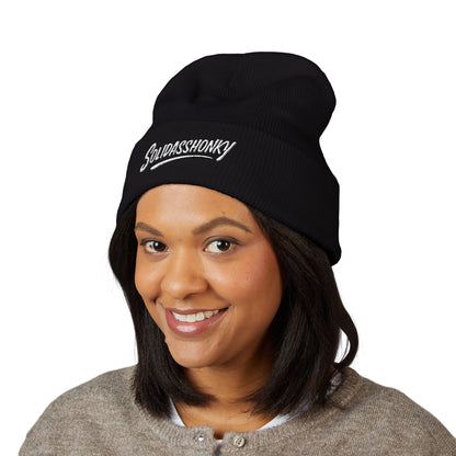 Embroidered "Solidasshonky" Classic Cuffed Beanie — Cozy Retro Script Knit Hat