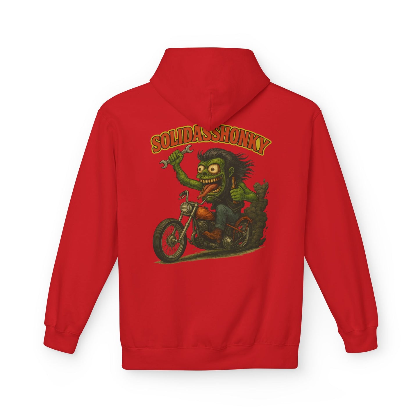 Motorcycle Hoodie — “Soldasshonky” Vintage Biker Graphic Pullover
