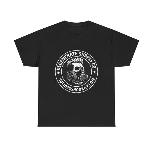 Gas Mask Skull Logo Tee — "Degenerate Supply Co" Streetwear T-Shirt