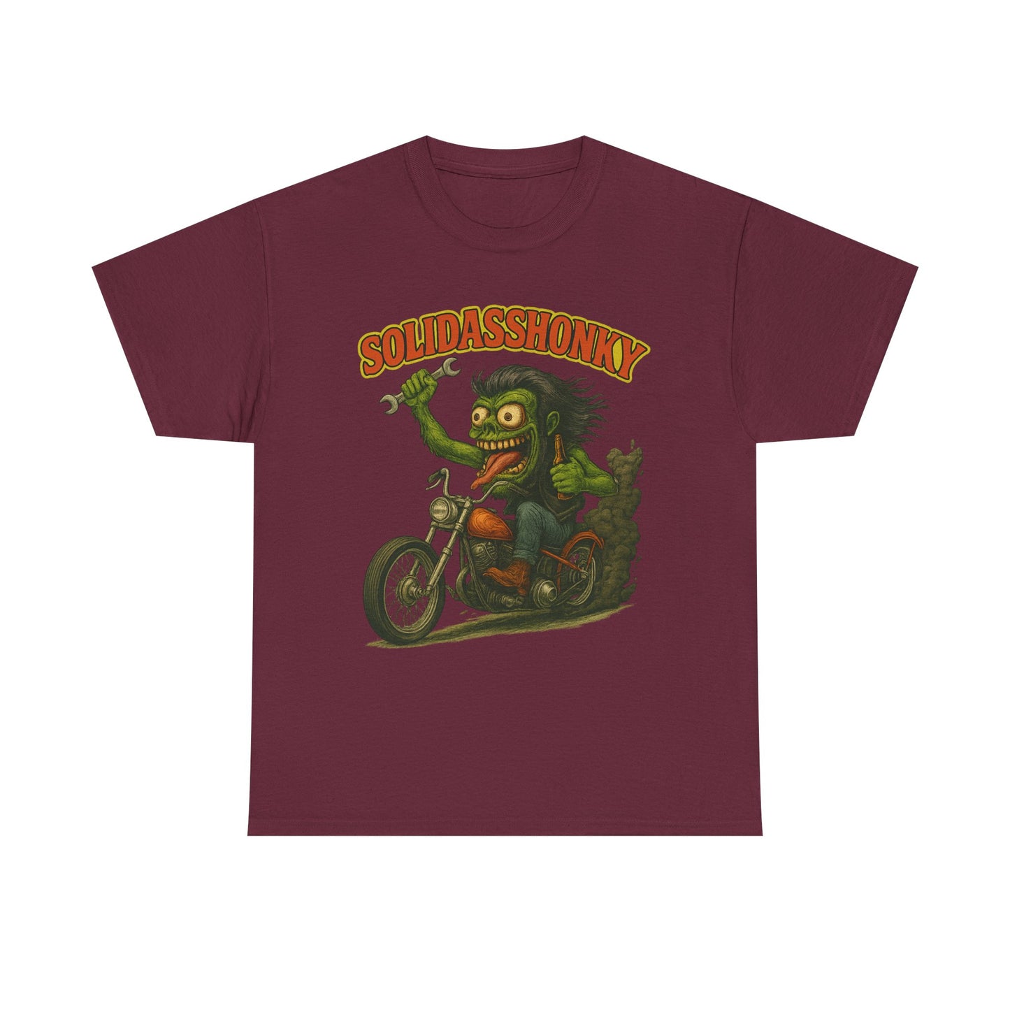 Solidasshonky Motorcycle T‑Shirt — Retro Monster Biker Tee