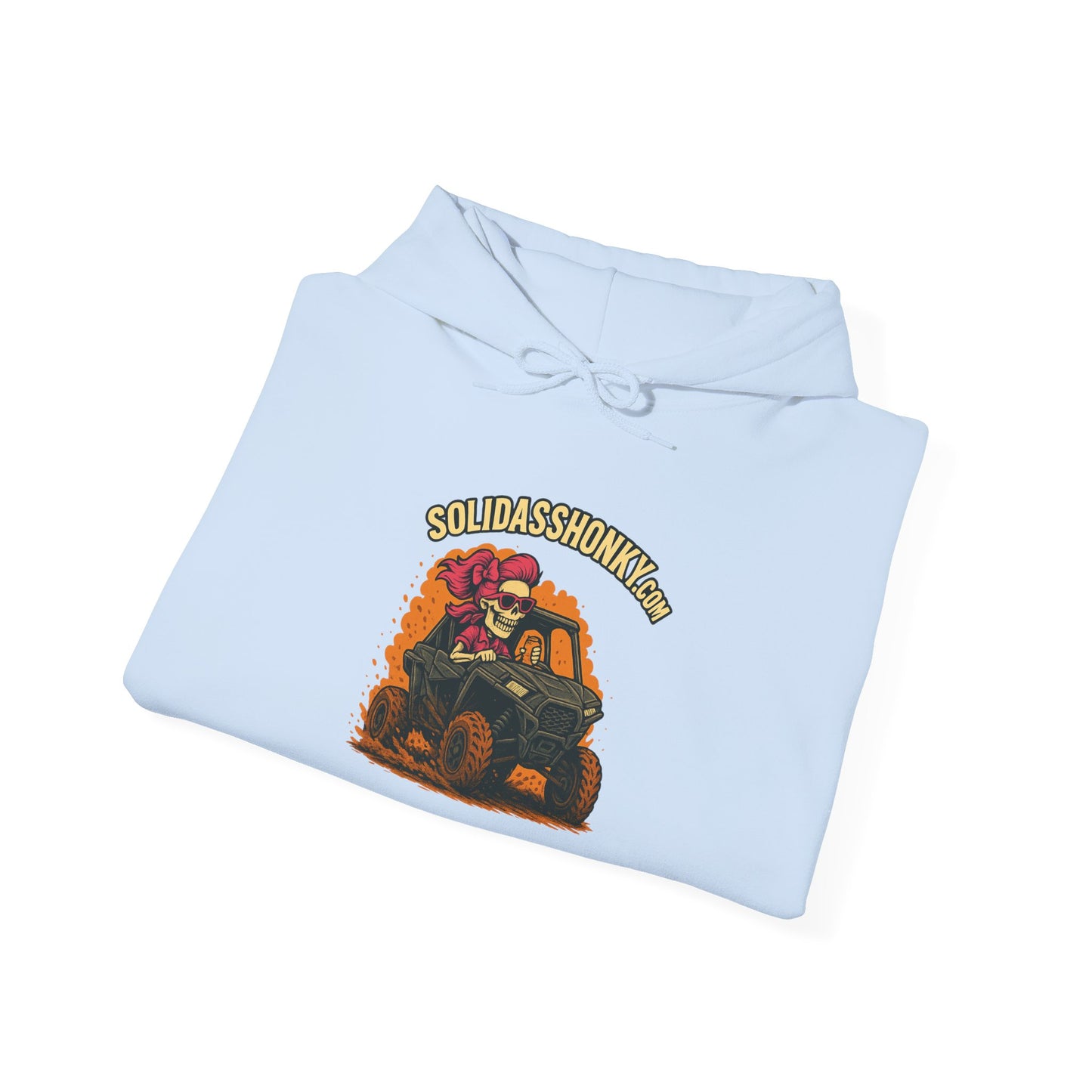 SolidassHonky Women's UTV Hoodie – 'Skull & Shovel' Vintage Racing Graphic