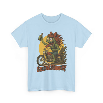 Motorcycle Monster Tee — "Solidasshonky" Retro Biker Graphic Shirt