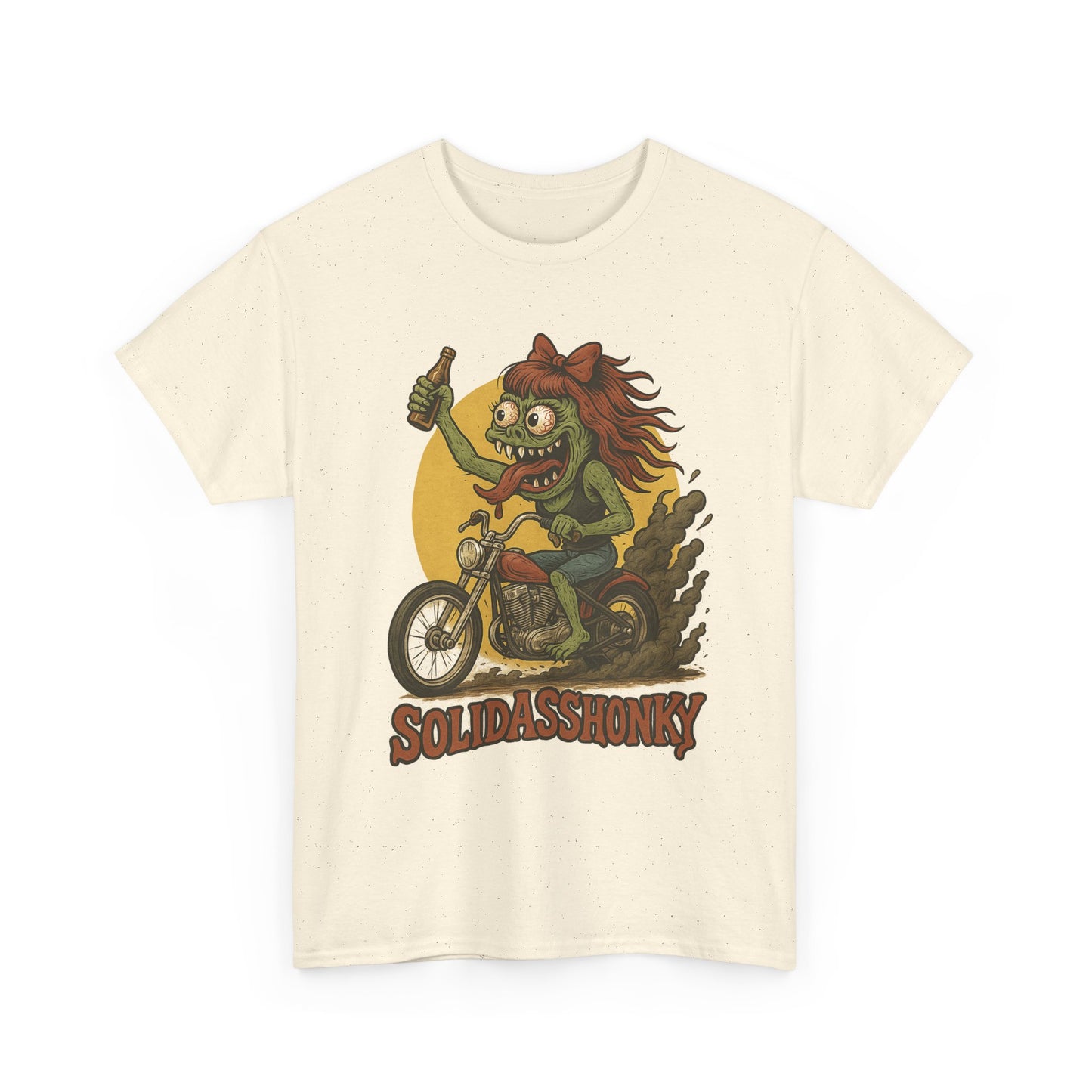 Motorcycle Monster Tee — "Solidasshonky" Retro Biker Graphic Shirt