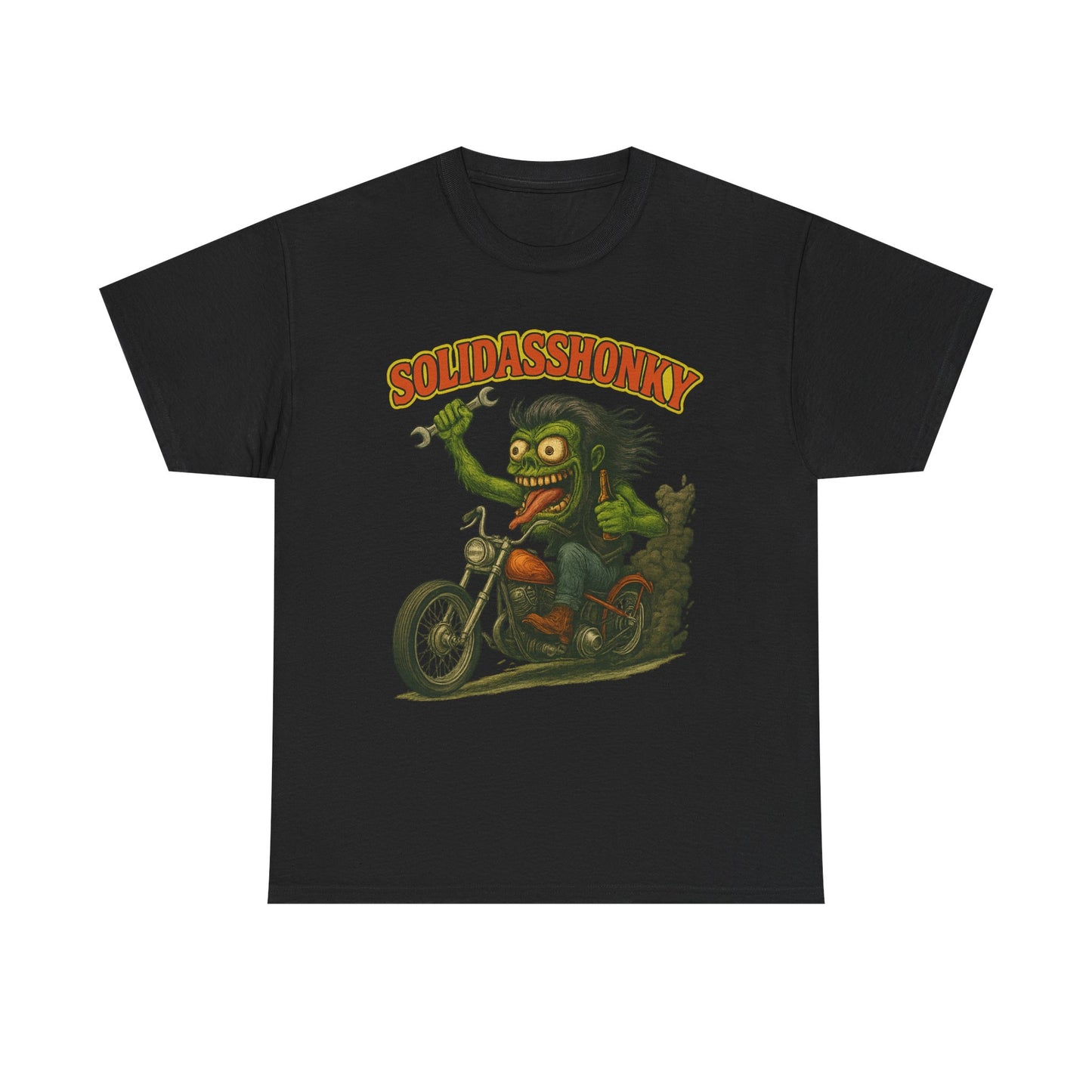 Solidasshonky Motorcycle T‑Shirt — Retro Monster Biker Tee