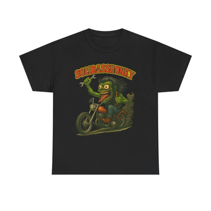 Solidasshonky Motorcycle T‑Shirt — Retro Monster Biker Tee