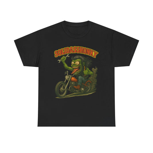 Solidasshonky Motorcycle T‑Shirt — Retro Monster Biker Tee