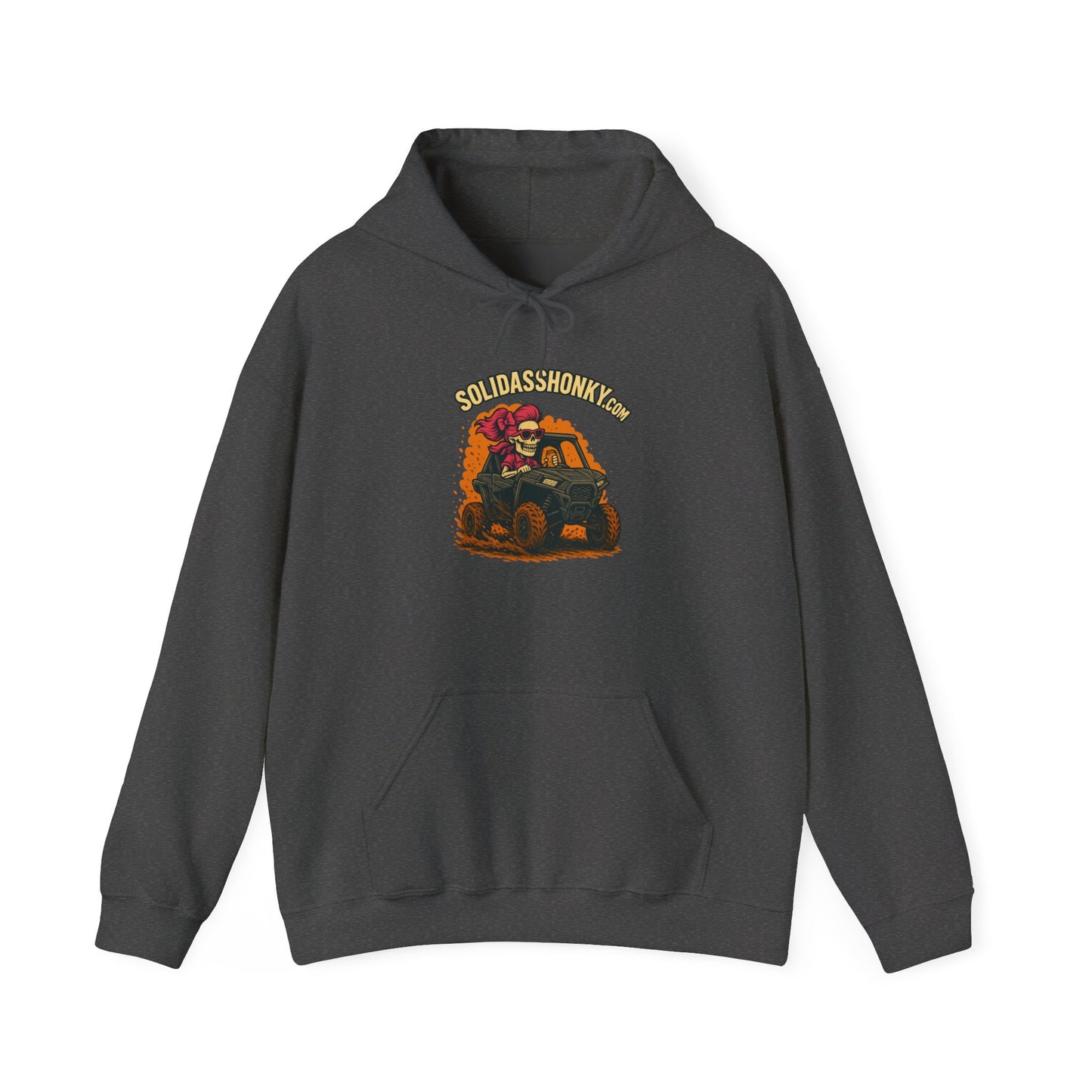 SolidassHonky Women's UTV Hoodie – 'Skull & Shovel' Vintage Racing Graphic
