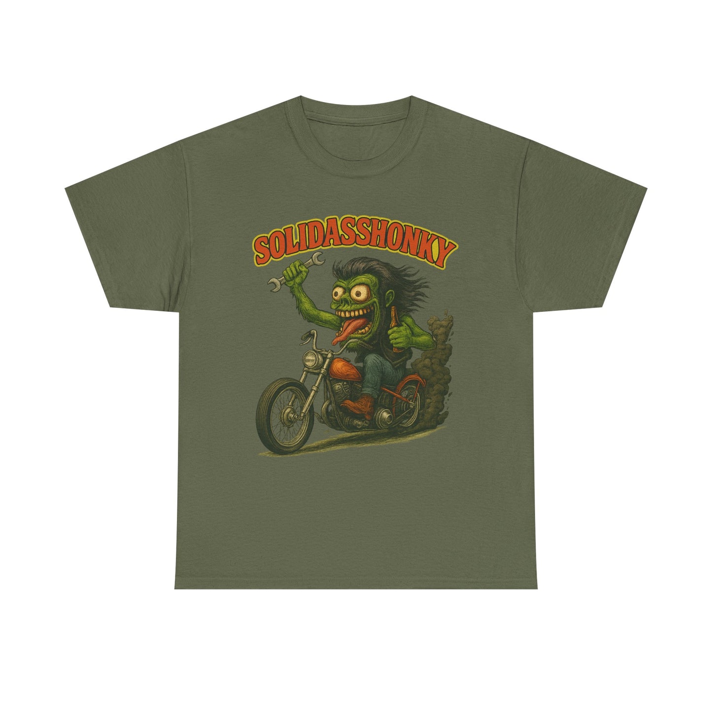 Solidasshonky Motorcycle T‑Shirt — Retro Monster Biker Tee