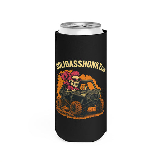 SolidAssHonky Off-Road Slim Can Cooler – Skull Rider UTV Drink Koozie
