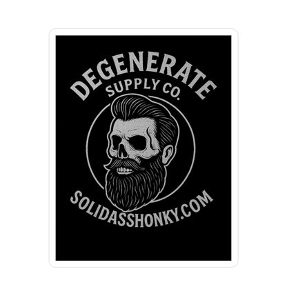 Degenerate Supply Co. Skull Beard Sticker — Kiss-Cut Vinyl Decal