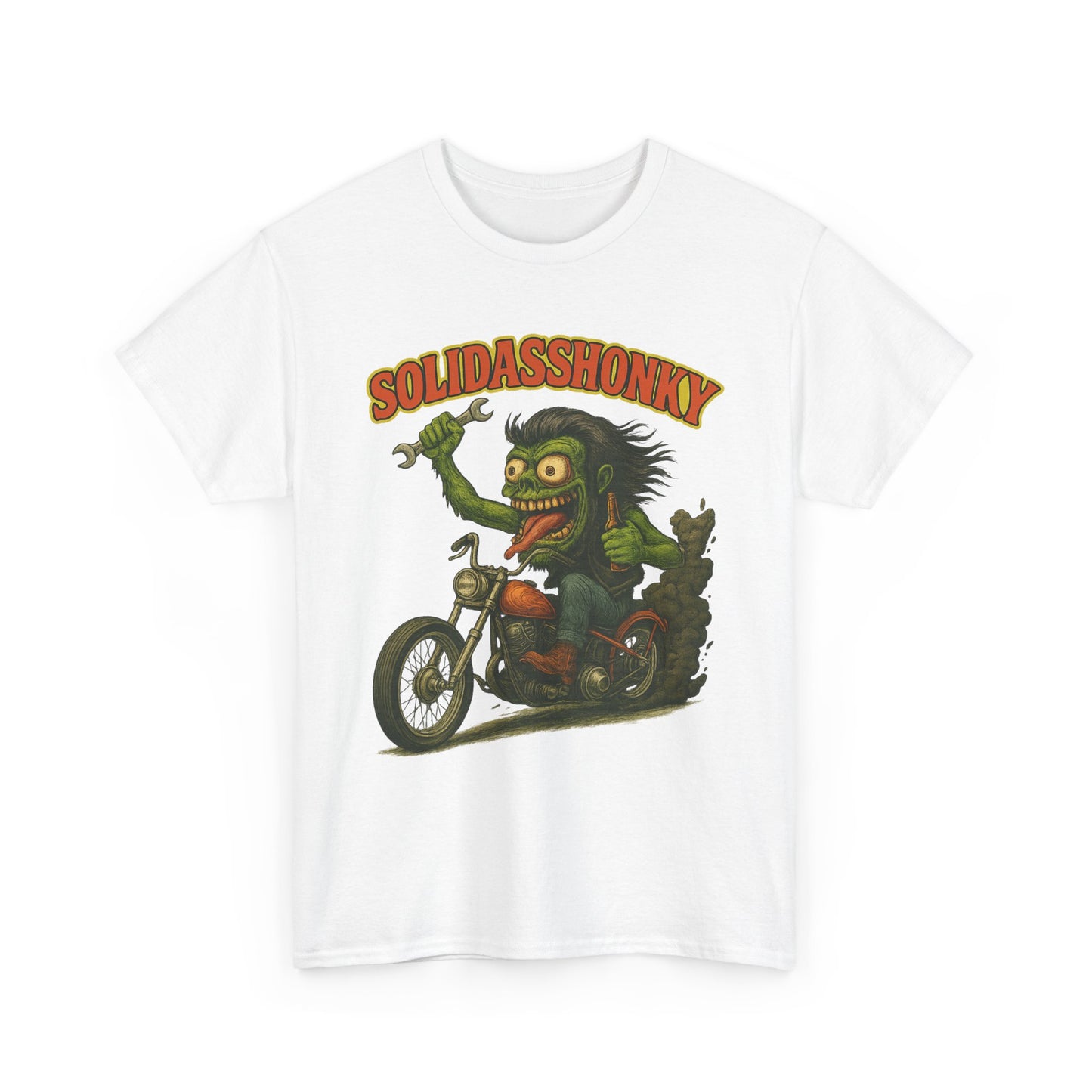 Solidasshonky Motorcycle T‑Shirt — Retro Monster Biker Tee