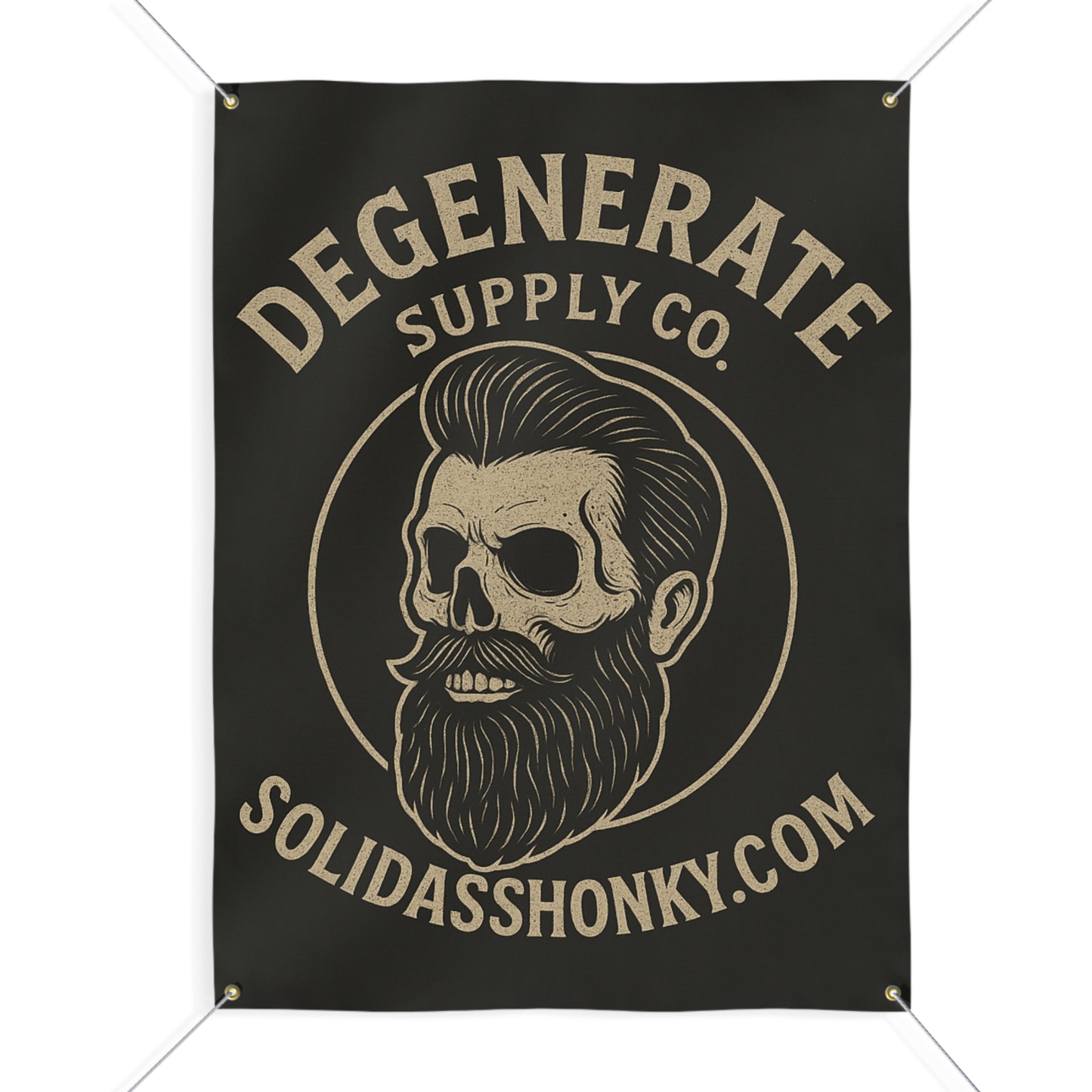 Degenerate Supply Co. Matte Banner – Skull Beard Retro Wall Flag (solidasshonky.com)