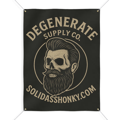 Degenerate Supply Co. Matte Banner – Skull Beard Retro Wall Flag (solidasshonky.com)
