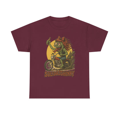 Motorcycle Monster Tee — "Solidasshonky" Retro Biker Graphic Shirt