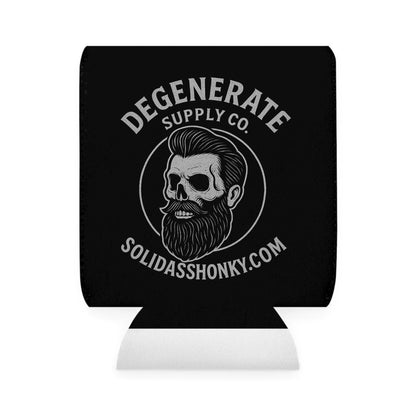 Can Cooler Sleeve — 'Degenerate Supply Co.' Skull Beard Logo Beer Koozie